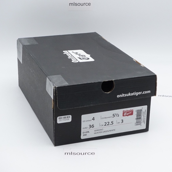 NEW Onitsuka Tiger Serrano Suede Sneakers D109L-300 Green/White - Picture 4 of 7